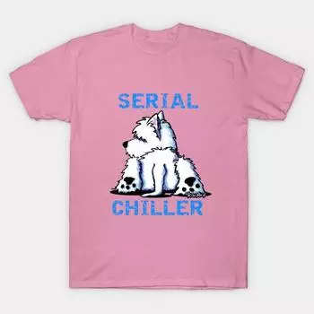 T Shirt Women Kiniart Westie Serial Chiller Harajuku Print Kawaii Tshirt Summer Short Sleeve Female T-Shirt Top Tee S