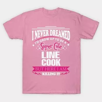 T Shirt Women Line Cook Harajuku Print Kawaii Tshirt Summer Short Sleeve Female T-Shirt Top Tee S розовый