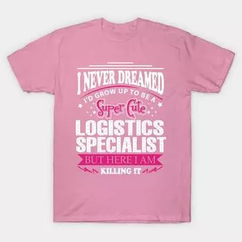 T Shirt Women Logistics Specialist Harajuku Print Kawaii Tshirt Summer Short Sleeve Female T-Shirt Top Tee S розовый