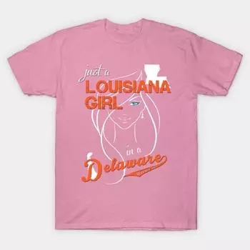 T Shirt Women Louisiana Delaware Harajuku Print Kawaii Tshirt Summer Short Sleeve Female T-Shirt Top Tee S розовый