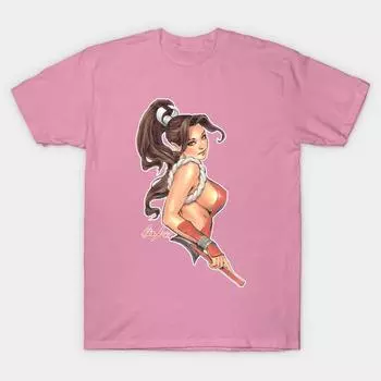 T Shirt Women Mai Harajuku Print Kawaii Tshirt Summer Short Sleeve Female T-Shirt Top Tee S розовый