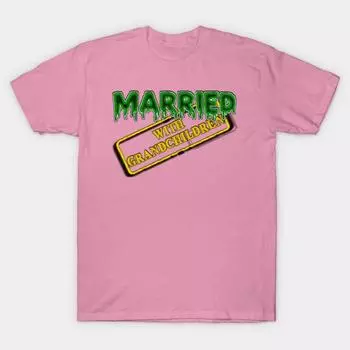 T Shirt Women Married With Grandchildren Harajuku Print Kawaii Tshirt Summer Short Sleeve Female T-Shirt Top Tee S розовый