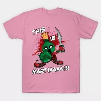 T Shirt Women Marvin The Spartan Harajuku Print Kawaii Tshirt Summer Short Sleeve Female T-Shirt Top Tee S розовый