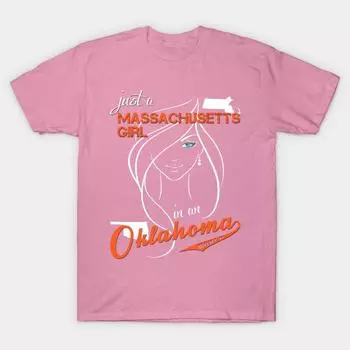 T Shirt Women Massachusetts Oklahoma Harajuku Print Kawaii Tshirt Summer Short Sleeve Female T-Shirt Top Tee S розовый