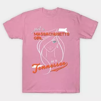 T Shirt Women Massachusetts Tennessee Harajuku Print Kawaii Tshirt Summer Short Sleeve Female T-Shirt Top Tee S розовый