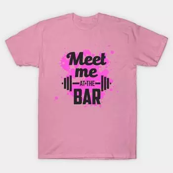 T Shirt Women Meet Me At The Bar Harajuku Print Kawaii Tshirt Summer Short Sleeve Female T-Shirt Top Tee S розовый