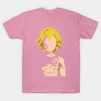 T Shirt Women Meliodas Harajuku Print Kawaii Tshirt Summer Short Sleeve Female T-Shirt Top Tee S розовый