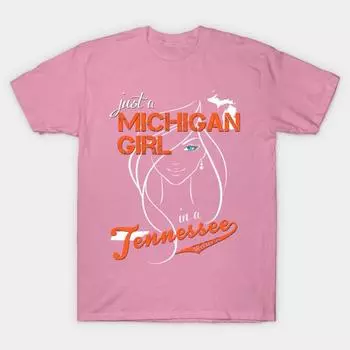 T Shirt Women Michigan Tennessee Harajuku Print Kawaii Tshirt Summer Short Sleeve Female T-Shirt Top Tee S розовый