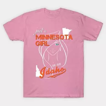 T Shirt Women Minnesota Idaho Harajuku Print Kawaii Tshirt Summer Short Sleeve Female T-Shirt Top Tee S розовый