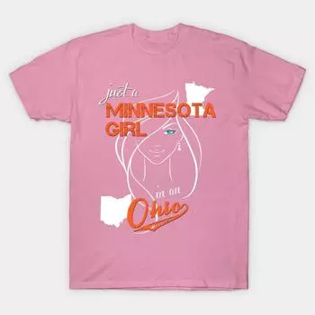 T Shirt Women Minnesota Ohio Harajuku Print Kawaii Tshirt Summer Short Sleeve Female T-Shirt Top Tee S розовый
