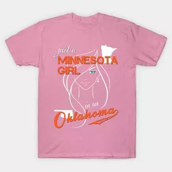 T Shirt Women Minnesota Oklahoma Harajuku Print Kawaii Tshirt Summer Short Sleeve Female T-Shirt Top Tee S розовый