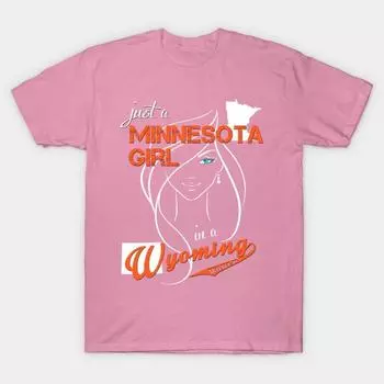T Shirt Women Minnesota Wyoming Harajuku Print Kawaii Tshirt Summer Short Sleeve Female T-Shirt Top Tee S розовый