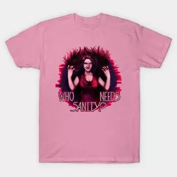 T Shirt Women Minx Who Need Sanity Harajuku Print Kawaii Tshirt Summer Short Sleeve Female T-Shirt Top Tee S розовый