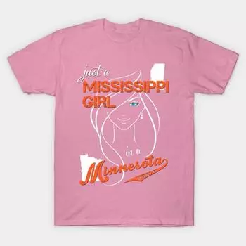 T Shirt Women Mississippi Minnesota Harajuku Print Kawaii Tshirt Summer Short Sleeve Female T-Shirt Top Tee S розовый