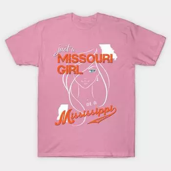 T Shirt Women Missouri Mississippi Harajuku Print Kawaii Tshirt Summer Short Sleeve Female T-Shirt Top Tee S розовый