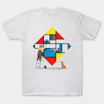 T Shirt Women Mondri An His House Harajuku Print Kawaii Tshirt Summer Short Sleeve Female T-Shirt Top Tee S белый