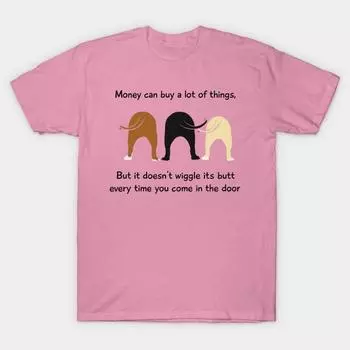 T Shirt Women Money Can Buy A Lot Of Things Harajuku Print Kawaii Tshirt Summer Short Sleeve Female T-Shirt Top Tee S розовый