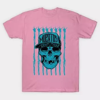 T Shirt Women Muertos Ii Blue Harajuku Print Kawaii Tshirt Summer Short Sleeve Female T-Shirt Top Tee S