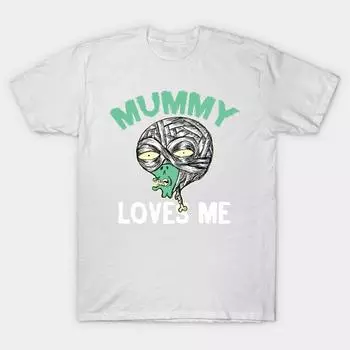T Shirt Women Mummy Halloween Mummy Loves Me Harajuku Print Kawaii Tshirt Summer Short Sleeve Female T-Shirt Top Tee S розовый