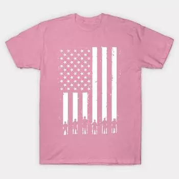 T Shirt Women Murica Harajuku Print Kawaii Tshirt Summer Short Sleeve Female T-Shirt Top Tee S розовый