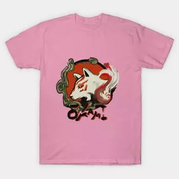 T Shirt Women Okami Harajuku Print Kawaii Tshirt Summer Short Sleeve Female T-Shirt Top Tee S розовый