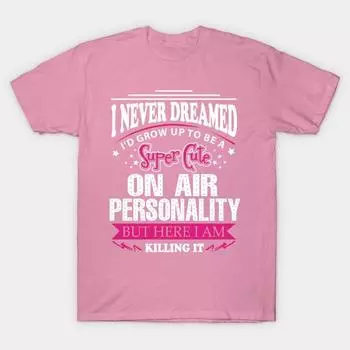 T Shirt Women On Air Personality Harajuku Print Kawaii Tshirt Summer Short Sleeve Female T-Shirt Top Tee S розовый