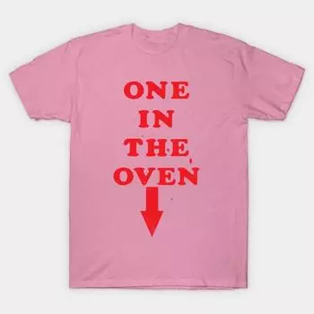 T Shirt Women One In The Oven Harajuku Print Kawaii Tshirt Summer Short Sleeve Female T-Shirt Top Tee S розовый