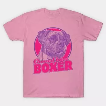 T Shirt Women Owned By A Boxer Harajuku Print Kawaii Tshirt Summer Short Sleeve Female T-Shirt Top Tee S розовый