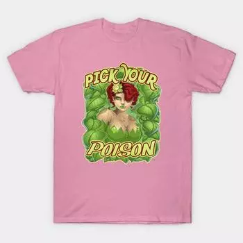 T Shirt Women Pick Your Poison Harajuku Print Kawaii Tshirt Summer Short Sleeve Female T-Shirt Top Tee S розовый
