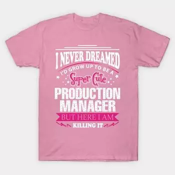 T Shirt Women Production Manager Harajuku Print Kawaii Tshirt Summer Short Sleeve Female T-Shirt Top Tee S розовый
