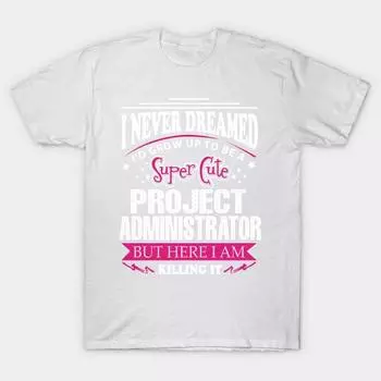 T Shirt Women Project Administrator Harajuku Print Kawaii Tshirt Summer Short Sleeve Female T-Shirt Top Tee S белый