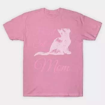 T Shirt Women Proud Cat Mom Harajuku Print Kawaii Tshirt Summer Short Sleeve Female T-Shirt Top Tee S розовый