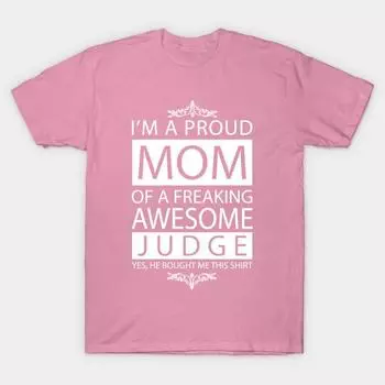 T Shirt Women Proud Mom Of Awesome Judge Harajuku Print Kawaii Tshirt Summer Short Sleeve Female T-Shirt Top Tee S розовый