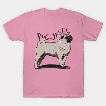 T Shirt Women Pugjestic Harajuku Print Kawaii Tshirt Summer Short Sleeve Female T-Shirt Top Tee S розовый