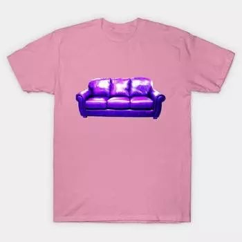 T Shirt Women Purple Sofa Harajuku Print Kawaii Tshirt Summer Short Sleeve Female T-Shirt Top Tee S розовый