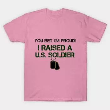 T Shirt Women Raised A U.S. Soldier Tee Harajuku Print Kawaii Tshirt Summer Short Sleeve Female T-Shirt Top Tee S розовый