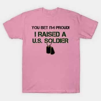 T Shirt Women Raised A U.S. Soldier Tee Harajuku Print Kawaii Tshirt Summer Short Sleeve Female T-Shirt Top Tee S розовый