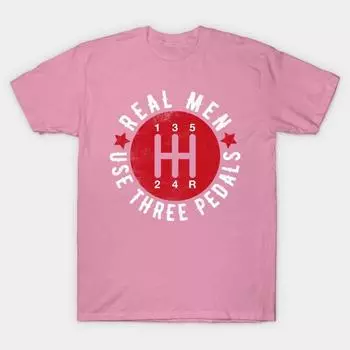 T Shirt Women Real Men Use Three Pedals Harajuku Print Kawaii Tshirt Summer Short Sleeve Female T-Shirt Top Tee S розовый
