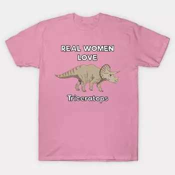 T Shirt Women Real Women Love Triceratops Harajuku Print Kawaii Tshirt Summer Short Sleeve Female T-Shirt Top Tee S