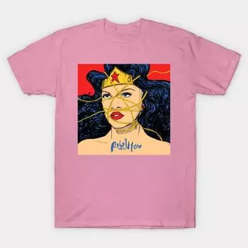 T Shirt Women Rebel Hero Harajuku Print Kawaii Tshirt Summer Short Sleeve Female T-Shirt Top Tee S розовый