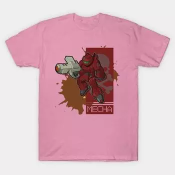 T Shirt Women Red Mecha Harajuku Print Kawaii Tshirt Summer Short Sleeve Female T-Shirt Top Tee S
