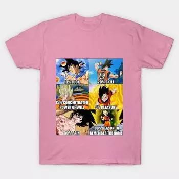 T Shirt Women Remember Goku Harajuku Print Kawaii Tshirt Summer Short Sleeve Female T-Shirt Top Tee S розовый