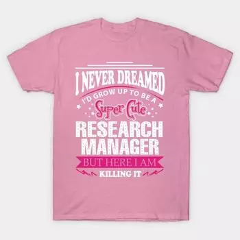 T Shirt Women Research Manager Harajuku Print Kawaii Tshirt Summer Short Sleeve Female T-Shirt Top Tee S розовый