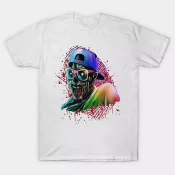 T Shirt Women Retro Zombie Harajuku Print Kawaii Tshirt Summer Short Sleeve Female T-Shirt Top Tee S розовый