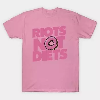 T Shirt Women Riots Not Diets Harajuku Print Kawaii Tshirt Summer Short Sleeve Female T-Shirt Top Tee S