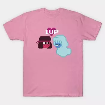 T Shirt Women Ruby And Sapphire 1Up Harajuku Print Kawaii Tshirt Summer Short Sleeve Female T-Shirt Top Tee S розовый