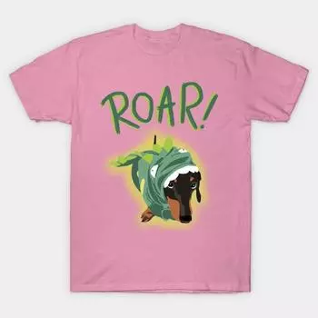 T Shirt Women Sausagesaurus Harajuku Print Kawaii Tshirt Summer Short Sleeve Female T-Shirt Top Tee S розовый