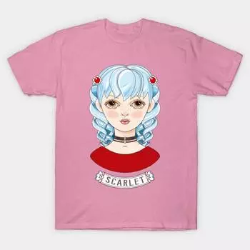 T Shirt Women Scarlet Harajuku Print Kawaii Tshirt Summer Short Sleeve Female T-Shirt Top Tee S