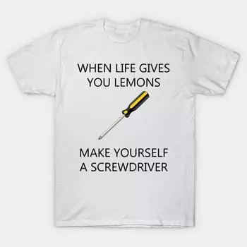 T Shirt Women Screwdriver Quote Gift Idea For Hany Men Harajuku Print Kawaii Tshirt Summer Short Sleeve Female T-Shirt Top Tee S белый