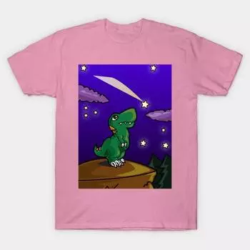 T Shirt Women Shooting Star Harajuku Print Kawaii Tshirt Summer Short Sleeve Female T-Shirt Top Tee S розовый